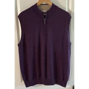 Peter Millar L Me's 100% Extra-Fine Italian Merino Wool ¼-Zip Vest Heritage Golf
